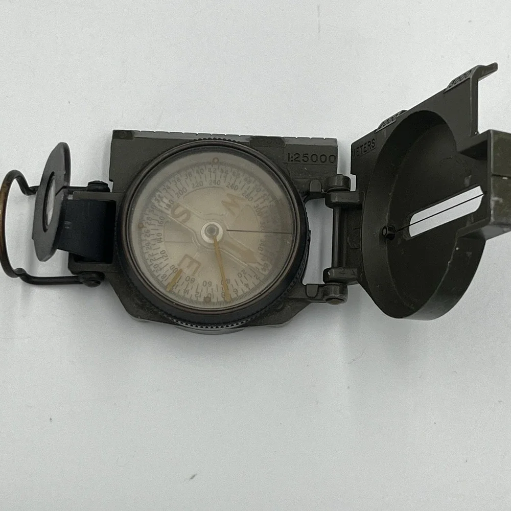 1953 Korean War Lensatic Magnetic Marine Compass Co Pembroke, Mass Marine Corp
